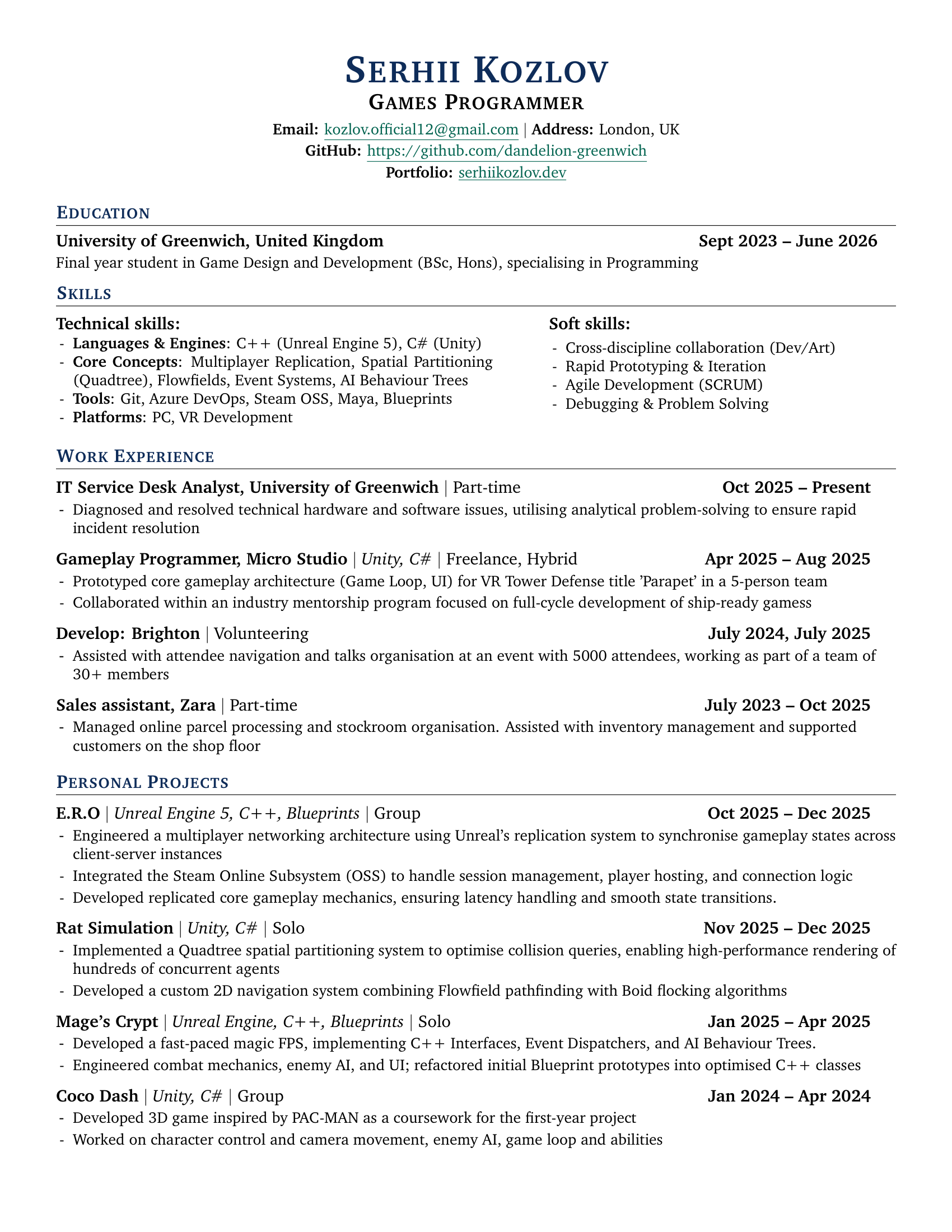 Serhii Kozlov CV